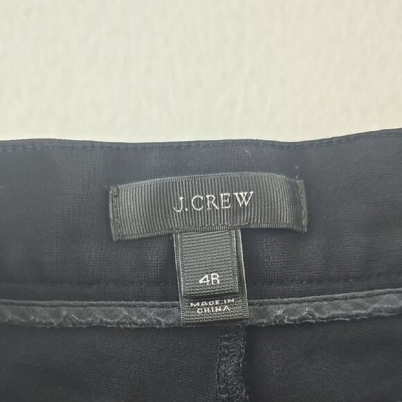 J. Crew Pixie Pants Black Skinny Ponte Knit Leggings Zip Pocket B3985 Size‎ 4 - Picture 4 of 12